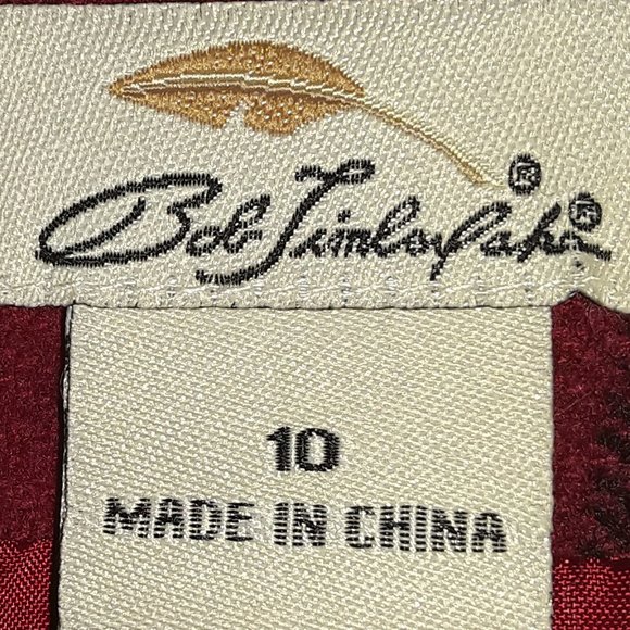 Bob Timberlake SZ 10 Red Plaid Wool BlMini Skirt Zipper Pockets Band Waist Lined - Picture 7 of 7